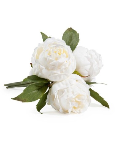 Bouquet de fleurs artificielles 3 pivoines blanches