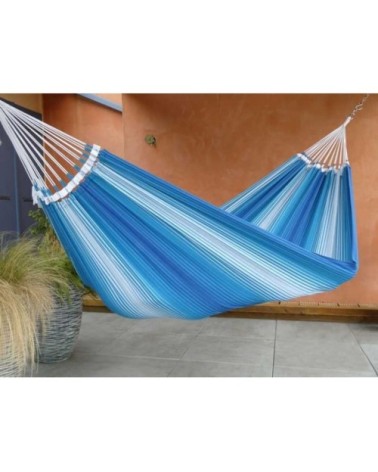 Hamac l en coton bleu et blanc
