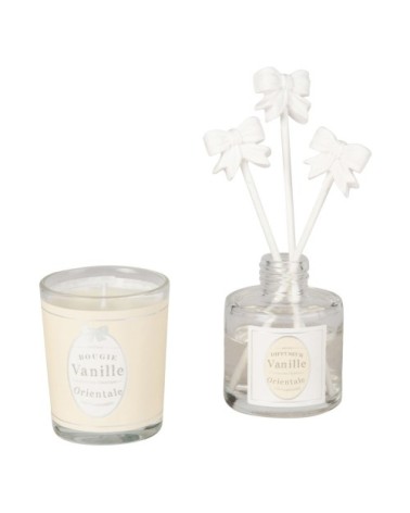 Coffret bougie parfumée 50g et diffuseur de parfum vanille orientale 30 ML