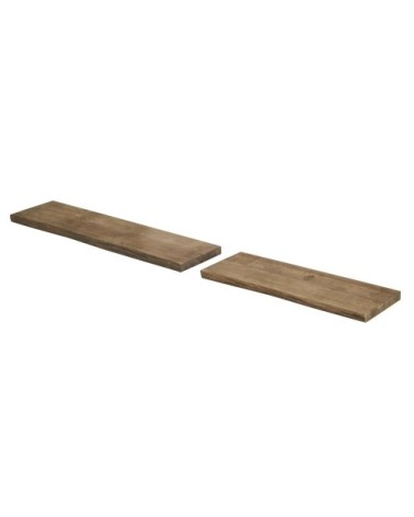 Ensemble 2 étagères plates en bois de chêne