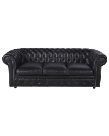 Canapé-lit 3 places en cuir noir
