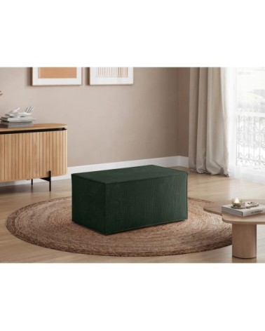 Pouf en velours côtelé - vert foncé