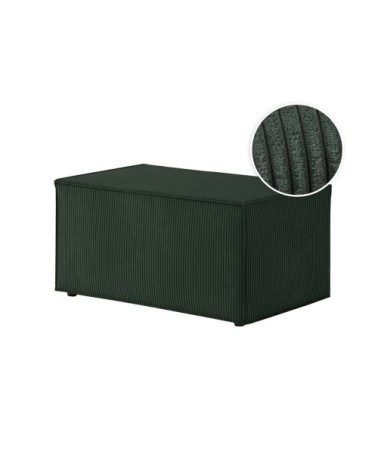 Pouf en velours côtelé - vert foncé