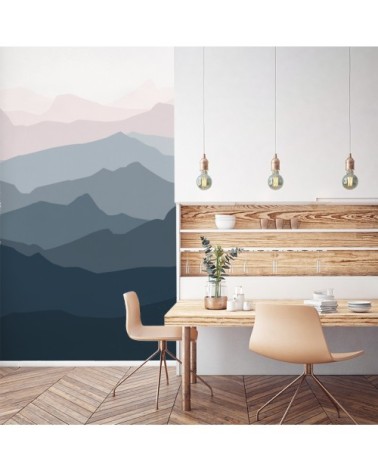 Papier Peint Panoramique L144xH270cm Bleu