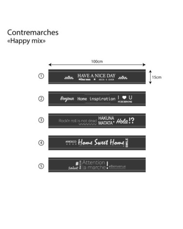 Lot de 5 Contremarches MIX H 15xL100cm
