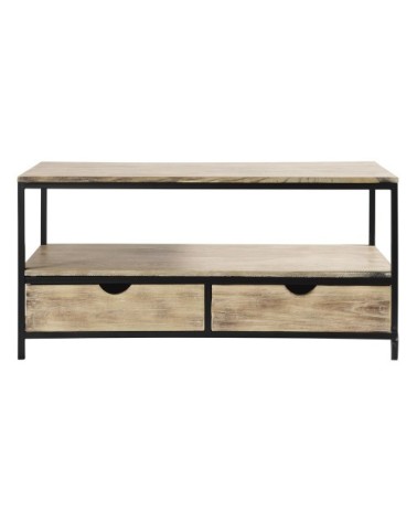 Meuble TV industriel en bois de sapin massif et métal