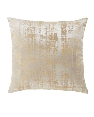 Coussin tissu jacquard blanc et doré 45x45
