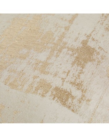 Coussin tissu jacquard blanc et doré 45x45