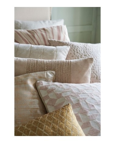 Coussin tissu jacquard blanc et doré 45x45