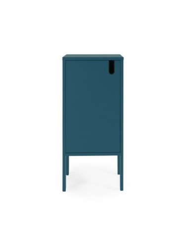Petit meuble de rangement en bois H89cm bleu canard