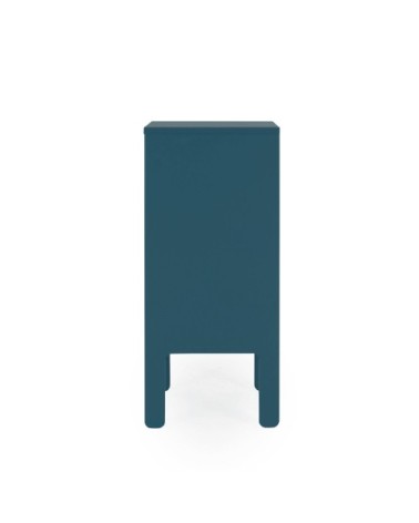 Petit meuble de rangement en bois H89cm bleu canard