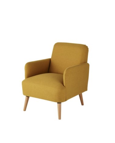 Fauteuil jaune et hêtre