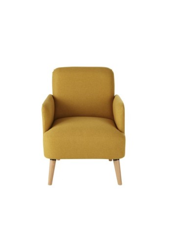 Fauteuil jaune et hêtre