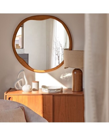 Miroir rond marron D80