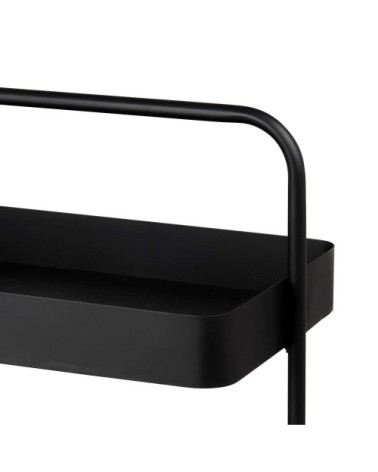 Desserte en métal noir à roulettes