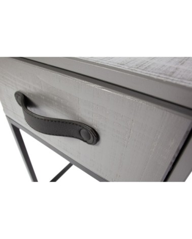 Table de nuit en pin massif gris