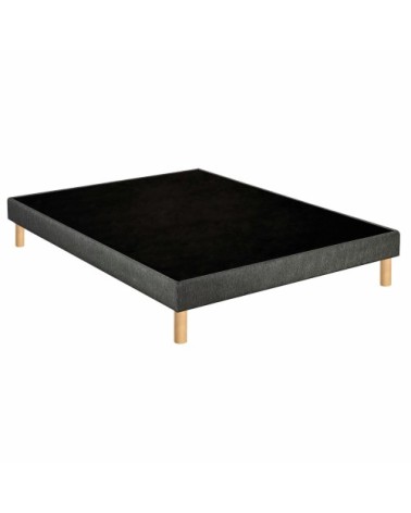 Sommier déco tapissier gris 120x200