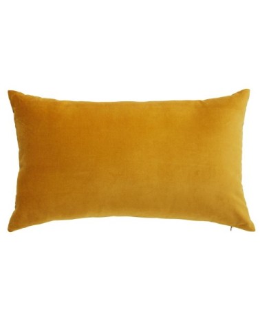 Coussin en velours jaune moutarde 30x50