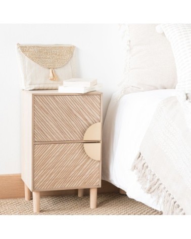 Petit meuble de rangement 2 tiroirs sculptés