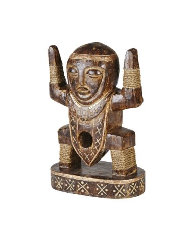 Statuette totem brun et marron foncé H28