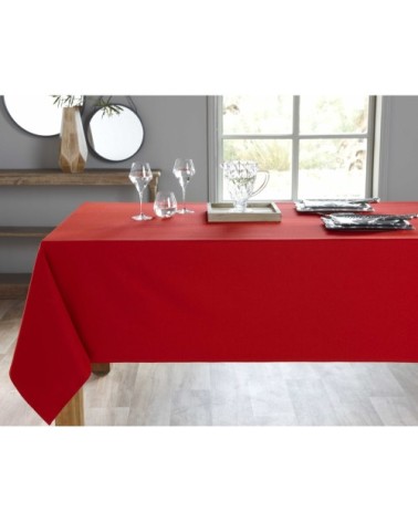 Nappe ronde rouge en coton 235x235