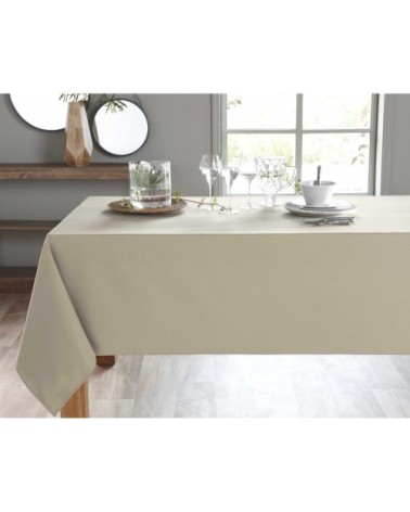 Nappe ronde beige en coton 180x180