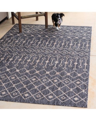 Tapis intérieur/extérieur marron au motif aztèque 67x180