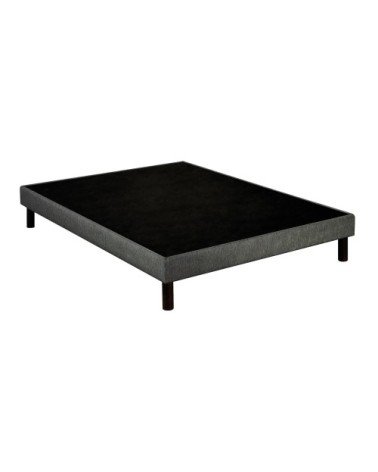 Sommier déco tapissier gris 120x190