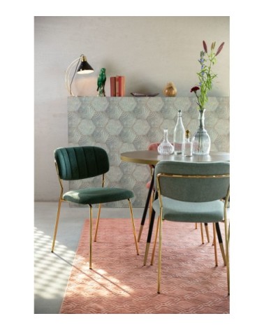 Chaise de repas tissu vert