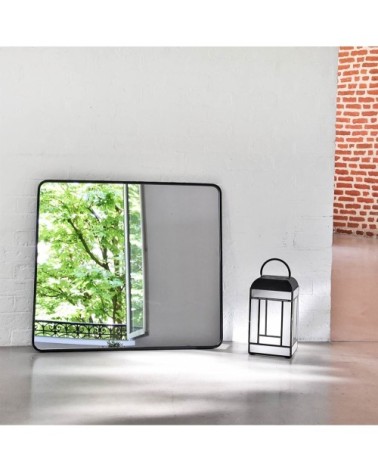 Miroir rectangulaire en métal noir 75x85
