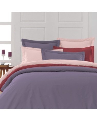 Housse de couette en percale coton  pourpre 260x240 cm