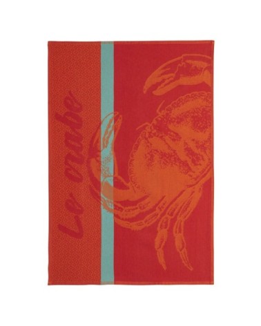 Torchon en jacquard de coton rouge 50x75