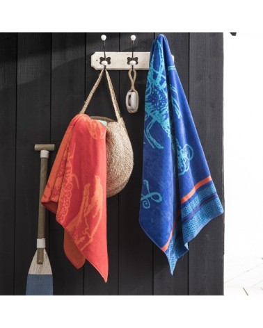 Torchon en jacquard de coton rouge 50x75