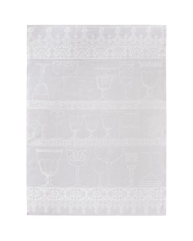 Essuie-verres en lin blanc 60 x 80