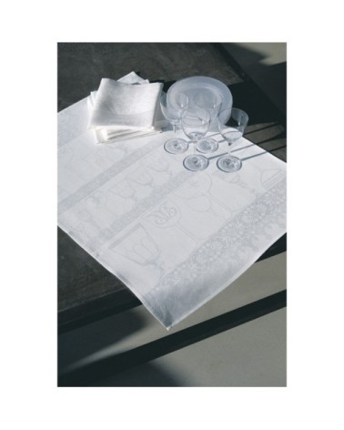 Essuie-verres en lin blanc 60 x 80