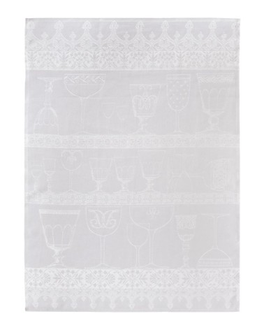 Essuie-verres en lin blanc 60 x 80