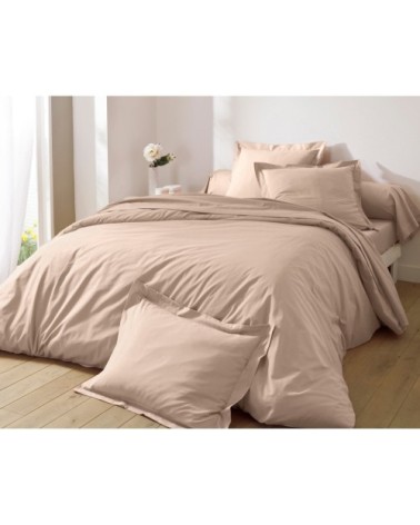 Housse de couette 140x200 en percale de coton  beige sable