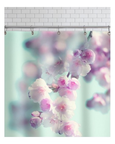 Rideau de douche en polyester en rose & turquoise 150x200