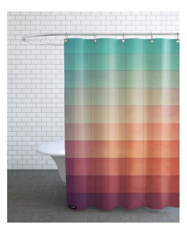 Rideau de douche en polyester en turquoise &  150x200