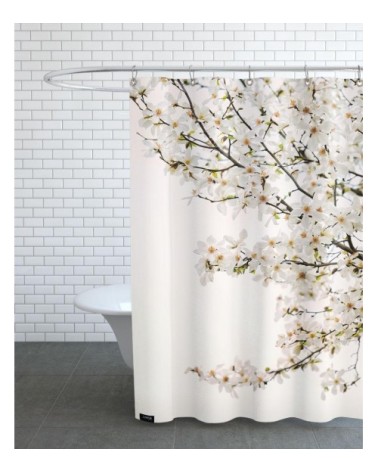 Rideau de douche en polyester en blanc & blanc ivoire 150x200