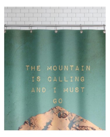 Rideau de douche en polyester en blanc ivoire & turquoise 150x200