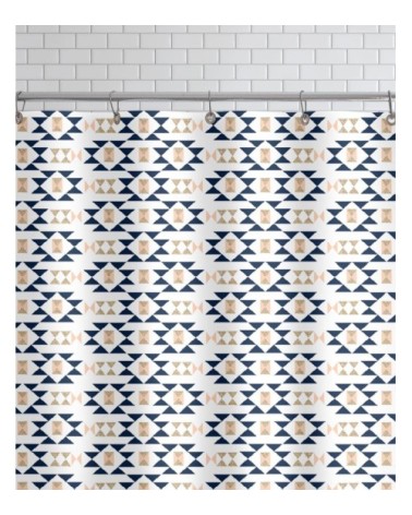 Rideau de douche en polyester en blanc & jaune 150x200