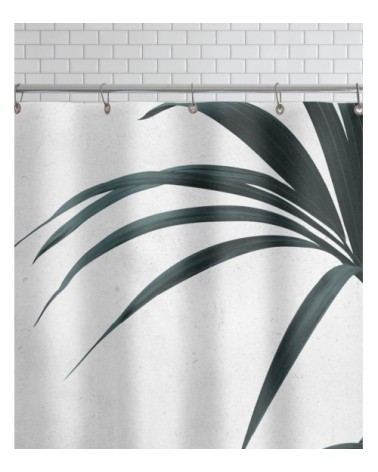 Rideau de douche en polyester en blanc & gris 150x200