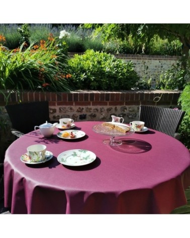 Nappe enduite violet ronde diam 160 cm