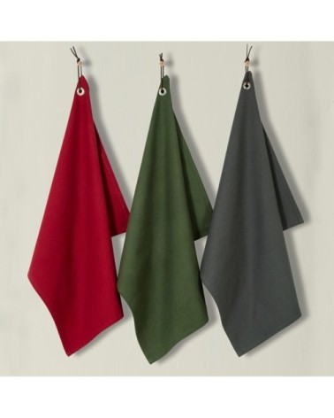 Lot de 3 torchons avec illet  rubis 50x70 cm