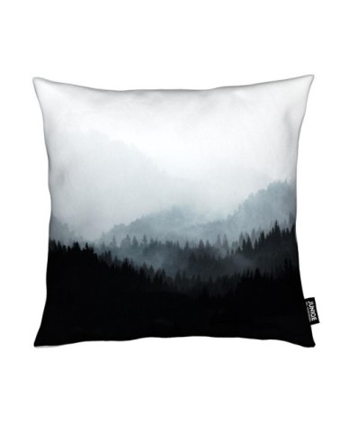 Coussin en microfibre en blanc & noir 50x50