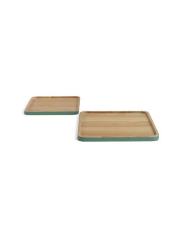 Set de 2 plateaux en bois beige