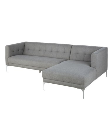 Canapé d'angle droit 4/5 places gris
