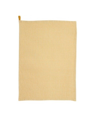 Torchon nid d'abeilles  en coton tournesol 50 x 70