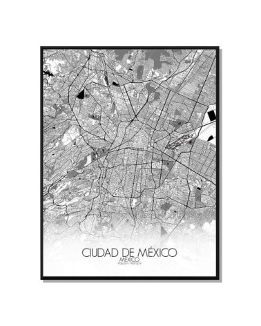 Affiche Mexico Carte N&B 40x50